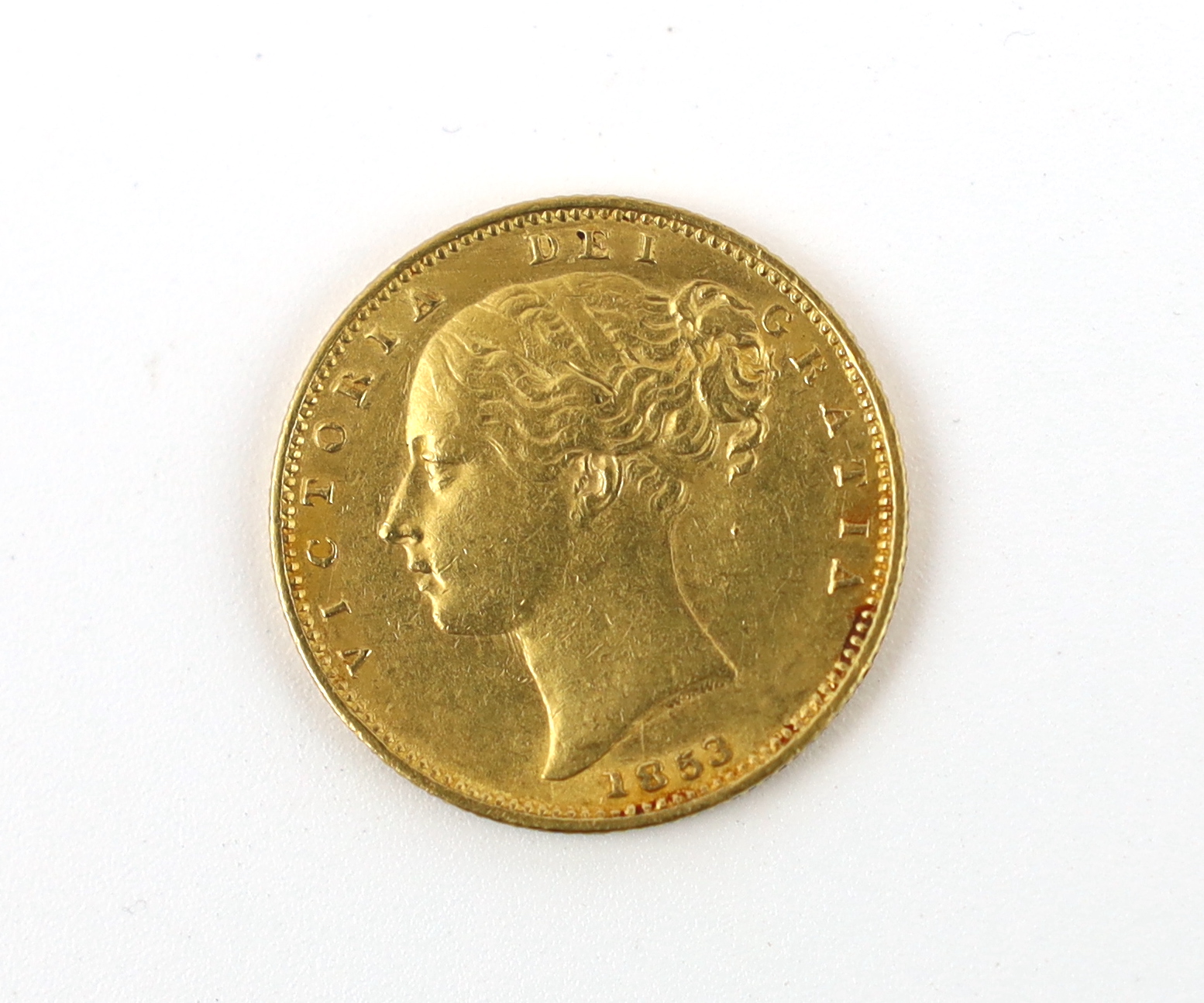 British Gold Coins, Victoria sovereign 1853, good VF (S3852C)